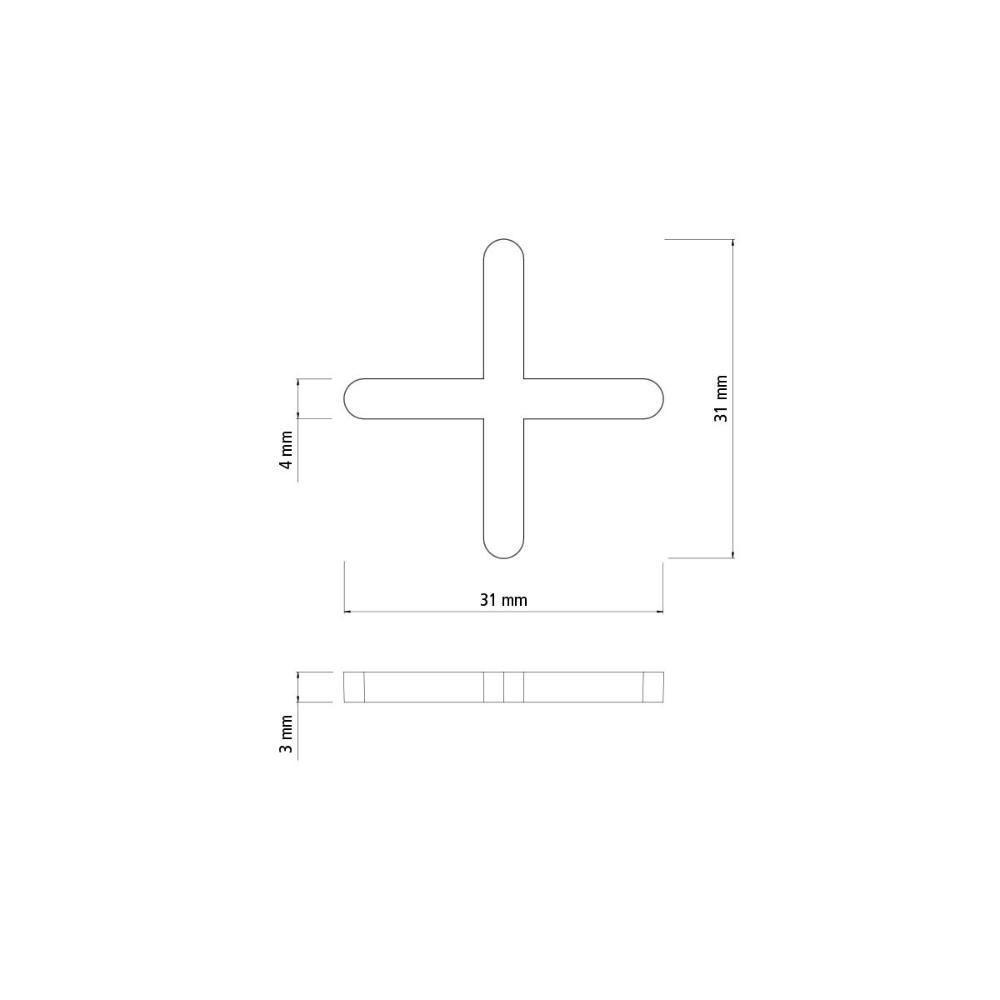 Espaçador Cruzeta Plástico Tramontina 4 Mm (saco Com 100 Un.) - 5