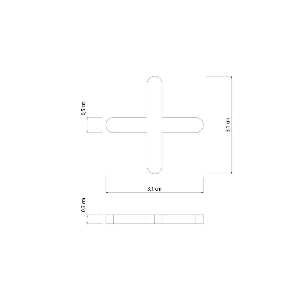 Espaçador Cruzeta Plástico Tramontina 5 Mm (saco Com 100 Un.) - 3