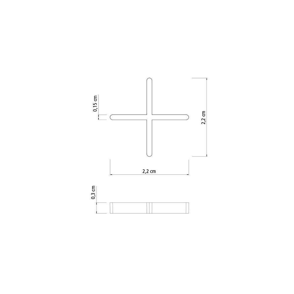 Espaçador Cruzeta Plástico Tramontina 1,5 Mm (saco Com 100 Un.) - 4