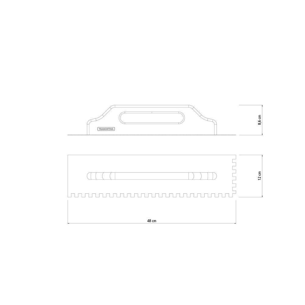 Desempenadeira Metálica De Base Lisa Tramontina Para Drywall Com Dentes Com Cabo De Madeira - 2