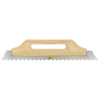 Desempenadeira Metálica De Base Lisa Tramontina Para Drywall Com Dentes Com Cabo De Madeira - 1