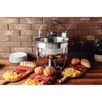 Rechaud Tramontina Redondo Em Aço Inox Banho Maria Com Suporte Para Tampa E Fogareiro 7 L - 6