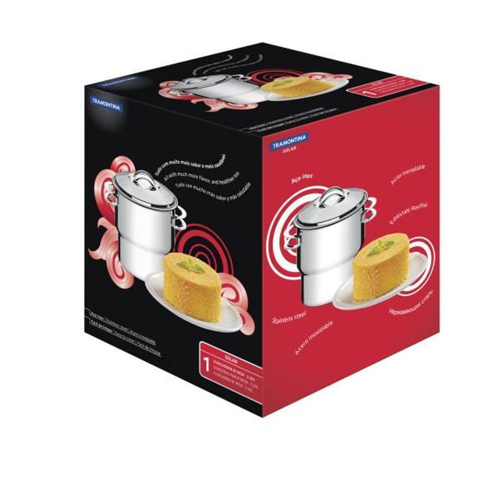 Cuscuzeira Tramontina Solar Em Aço Inox Com Tampa E Alças 14 Cm 2,2 L - 4