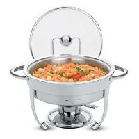 Rechaud Tramontina Redondo Em Aço Inox Banho Maria Com Suporte Para Tampa E Fogareiro 4,3 L - 1