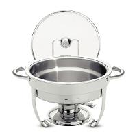 Rechaud Tramontina Redondo Em Aço Inox Banho Maria Com Suporte Para Tampa E Fogareiro 4,3 L - 3