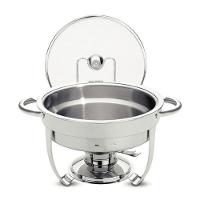 Rechaud Tramontina Redondo Em Aço Inox Banho Maria Com Suporte Para Tampa E Fogareiro 4,3 L - 10