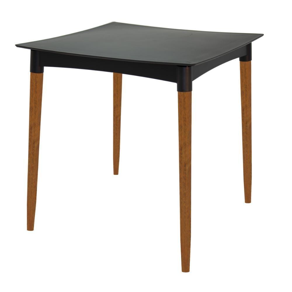 Mesa Tramontina Diana Preto Com Pernas De Madeira Eucalipto - 1