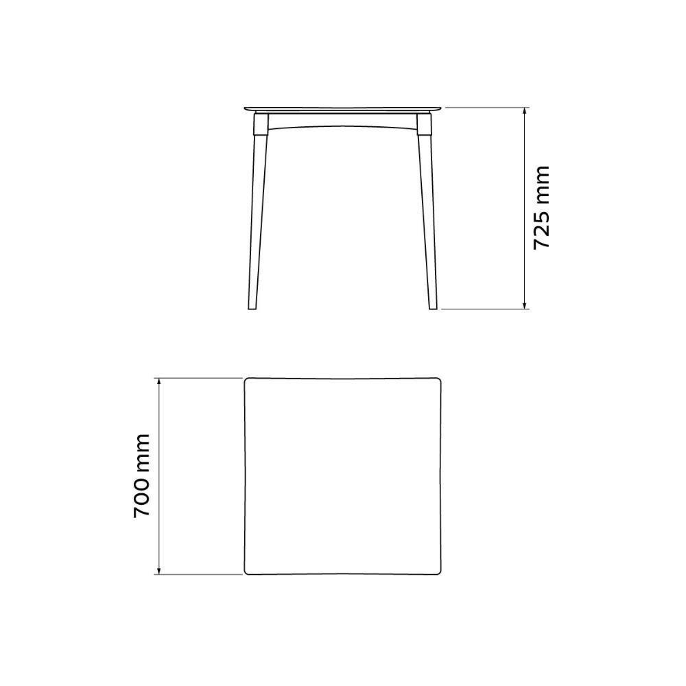 Mesa Tramontina Diana Preto Com Pernas De Madeira Eucalipto - 2