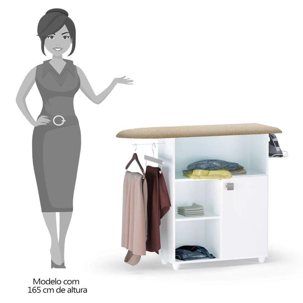Tábua De Passar Roupa Com Balcão Vitória Branco 107 Cm - Pallazio - 3