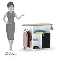 Tábua De Passar Roupa Com Balcão Vitória Branco-preto 107 Cm - Pallazio - 3