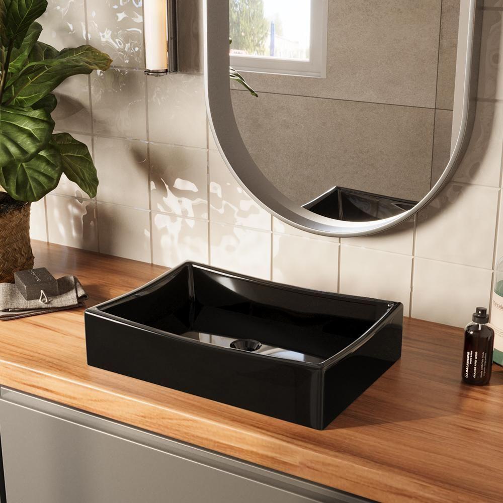 Cuba Pia Para Banheiro Retangular Dalla Preta - 3