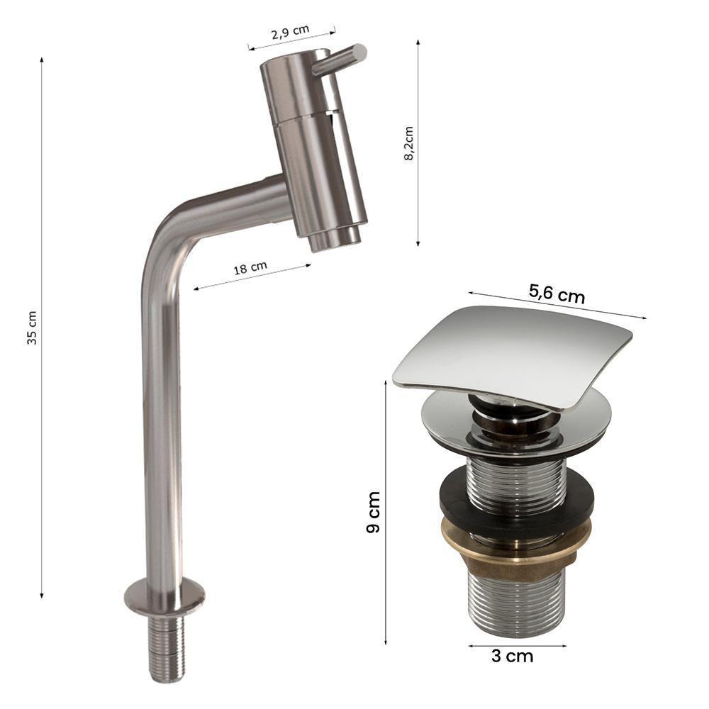 Kit Da Cuba Dalla Preta Com Torneira Dl08 E Valvula Click - 2