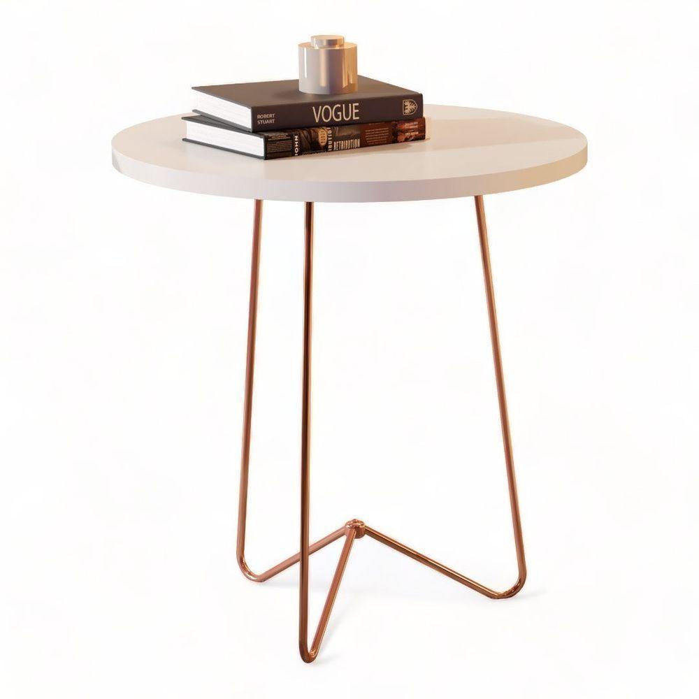 Mesa De Apoio Jb 8004 Pérola E Bronze Bechara - 1