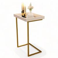 Mesa De Apoio Sofá Jb 4774 Pérola E Dourado Bechara - 1