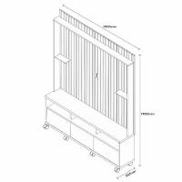 Estante Home Tvs 60 4 Portas Absoluto Naturalle Ripado Carmolar - 2