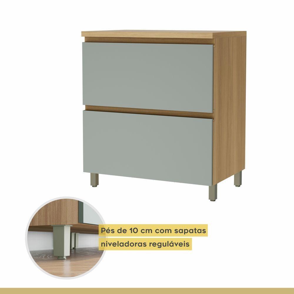 Balcão 1 Porta Basculante 1 Gaveta 80cm 100% Mdf Rainha Nature-verde. - 3