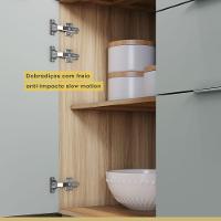 Balcão 1 Porta 3 Gavetas 120cm 100% Mdf Marquesa Nature-verde. - 2