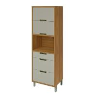 Paneleiro 2 Portas 3 Gavetas Imperatriz Nesher Móveis Freijó-off White. - 1