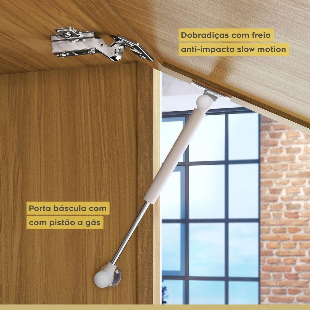 Armário 1 Porta Basculante Marquesa 80cm 100% Mdf Nature-verde. - 4