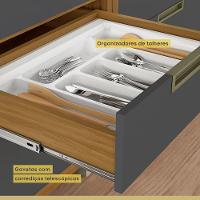 Balcão Para Cozinha 1 Porta 4 Gavetas Imperatriz Nesher Móveis Freijó-grafite. - 3