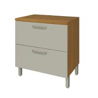 Balcão 1 Porta 1 Gaveta 80cm Em Mdf Princesa Nesher Freijó-off White. - 1