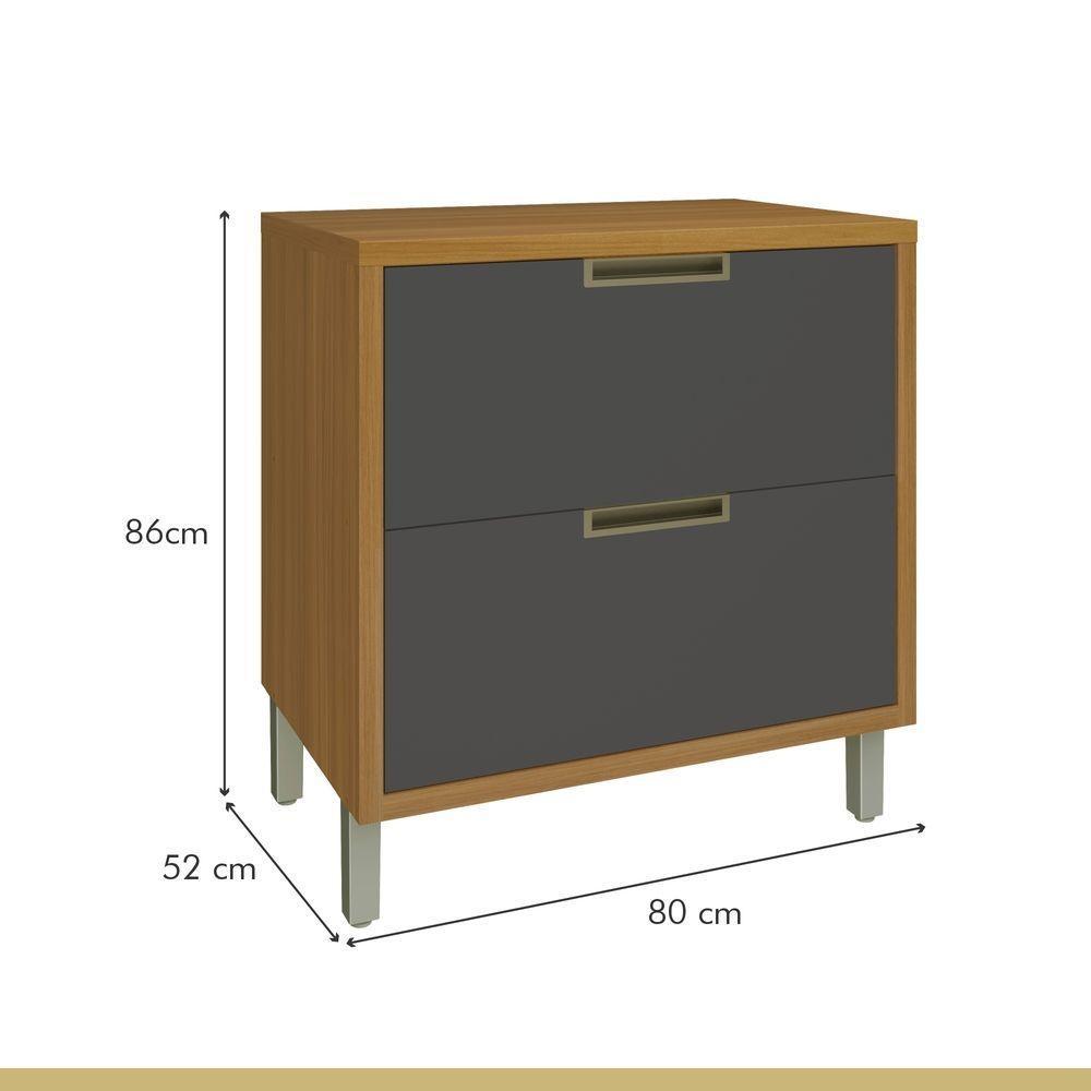 Balcão Para Cozinha 1 Porta 1 Gaveta Imperatriz Nesher Móveis Freijó-grafite. - 4