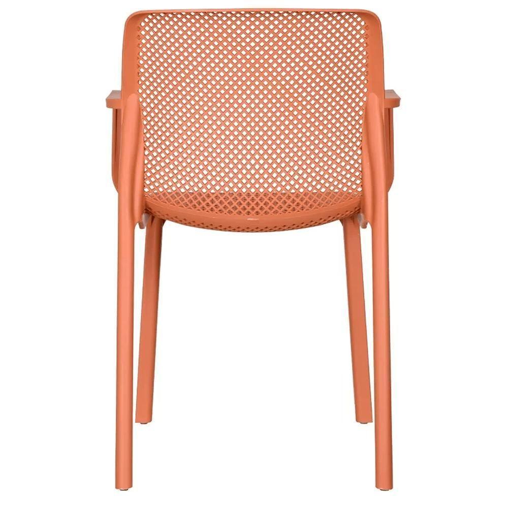Kit 4 Cadeiras Com Braços Empilhavel Inmetro Sardenha Vega Fratini Polipropileno Terracota - 2