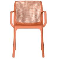 Kit 4 Cadeiras Com Braços Empilhavel Inmetro Sardenha Vega Fratini Polipropileno Terracota - 5