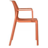 Kit 4 Cadeiras Com Braços Empilhavel Inmetro Sardenha Vega Fratini Polipropileno Terracota - 6