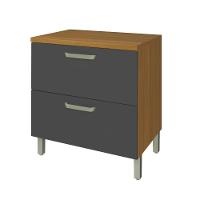 Balcão 1 Porta 1 Gaveta 80cm Em Mdf Princesa Nesher Freijó-grafite. - 1