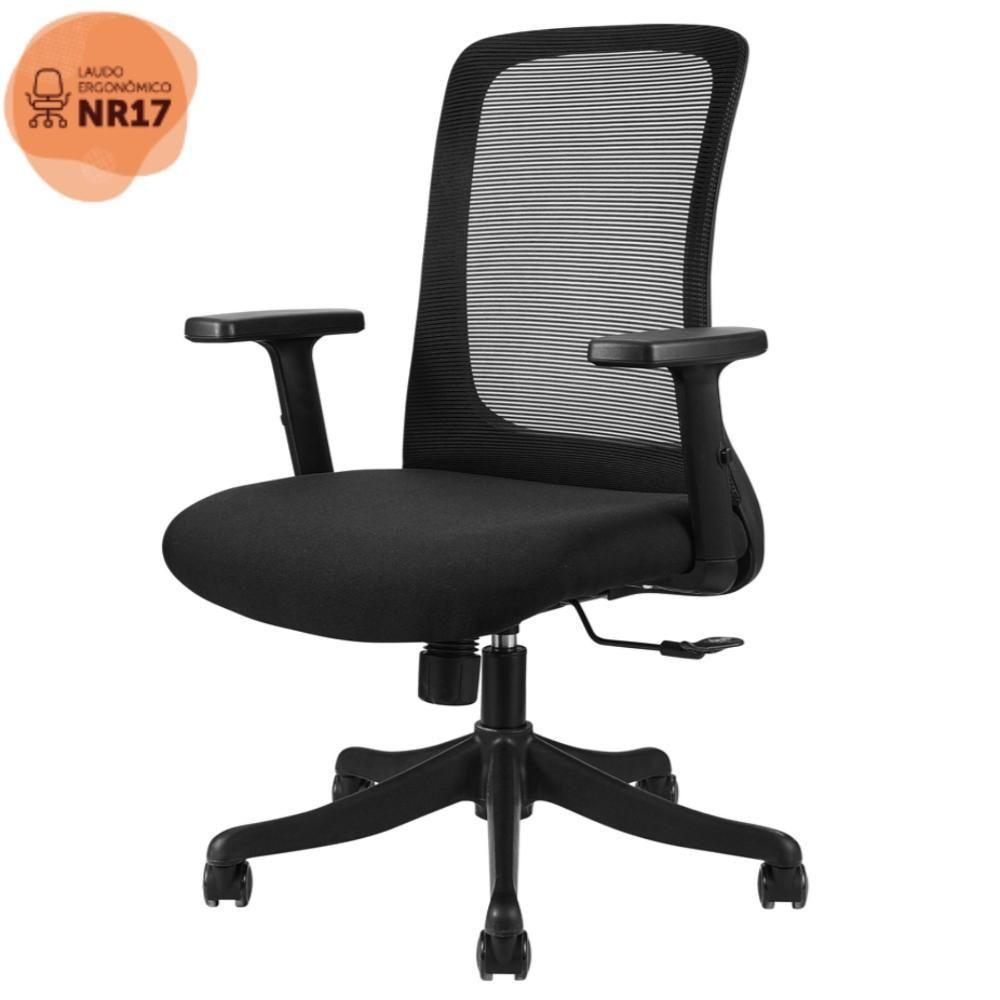 Cadeira Giratória Nr-17 Boston Rivatti Tela Mesh Preta Base Rodizio Nylon - 2