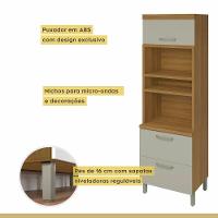 Paneleiro Torre Quente 2 Portas 1 Gaveta Princesa Nesher Móveis Freijó-off White.