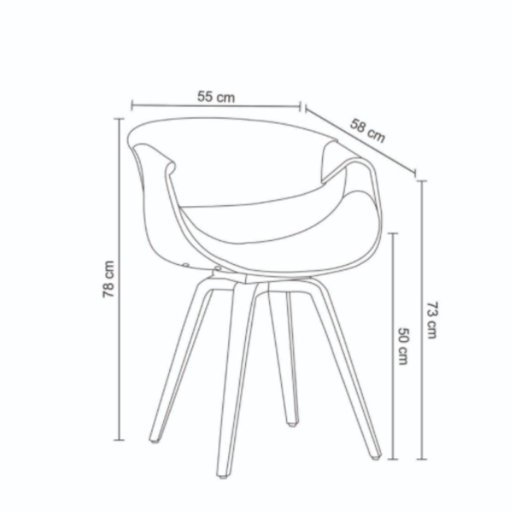 Cadeira Com Braços Giratória Nicole Rivatti Linho Creme Estrutura Em Madeira Multilaminada - 3