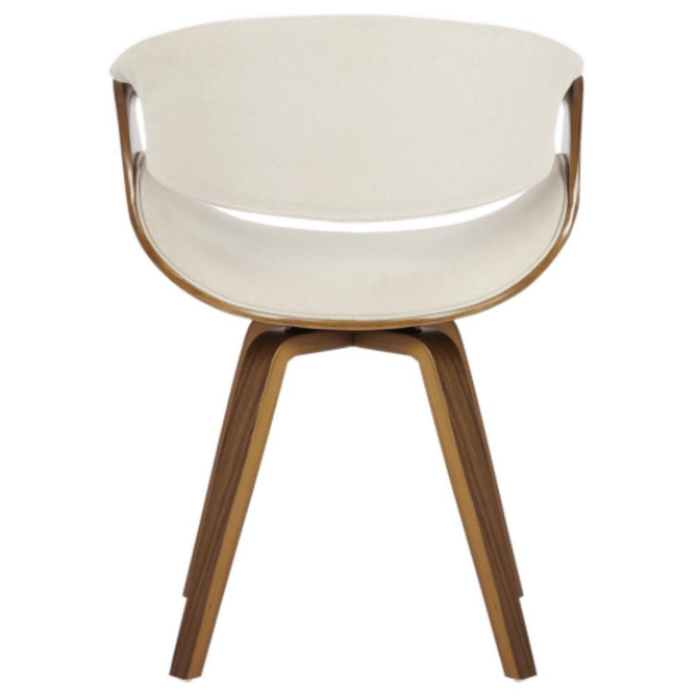 Cadeira Com Braços Giratória Nicole Rivatti Linho Creme Estrutura Em Madeira Multilaminada - 5