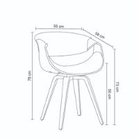 Cadeira Com Braços Giratória Nicole Rivatti Linho Creme Estrutura Em Madeira Multilaminada - 3