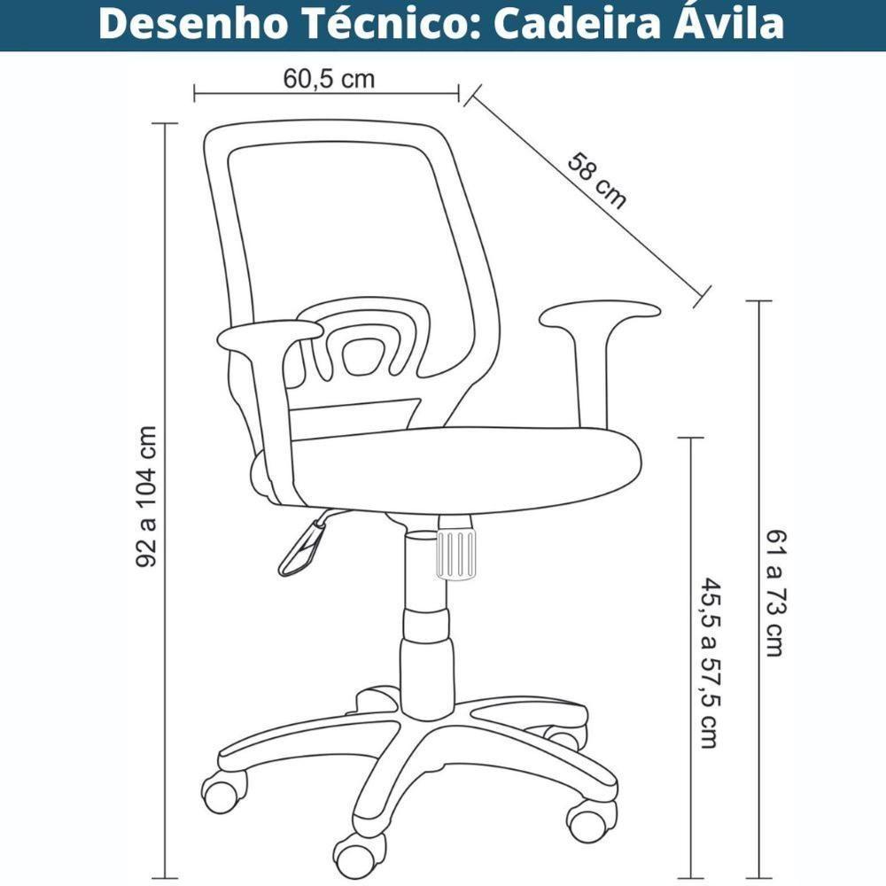 Cadeira Giratória ávila Rivatti Tela Mesh Estrutura Polipropileno Base Rodízio Nylon - 2