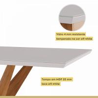 Mesa De Jantar 4 Lugares 120x90cm Donna Nesher Móveis Mel Natural-off White - 7