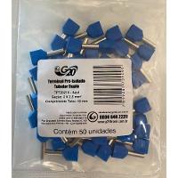 Terminal Pré-isolado Pino Tubular Duplo 2,5mm² - Azul - 50 Unidades - 6
