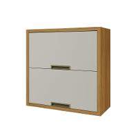 Armário Aéreo 2 Portas Basculantes Imperatriz Nesher Móveis Freijó-off White - 1