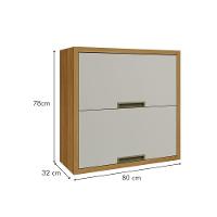 Armário Aéreo 2 Portas Basculantes Imperatriz Nesher Móveis Freijó-off White - 7