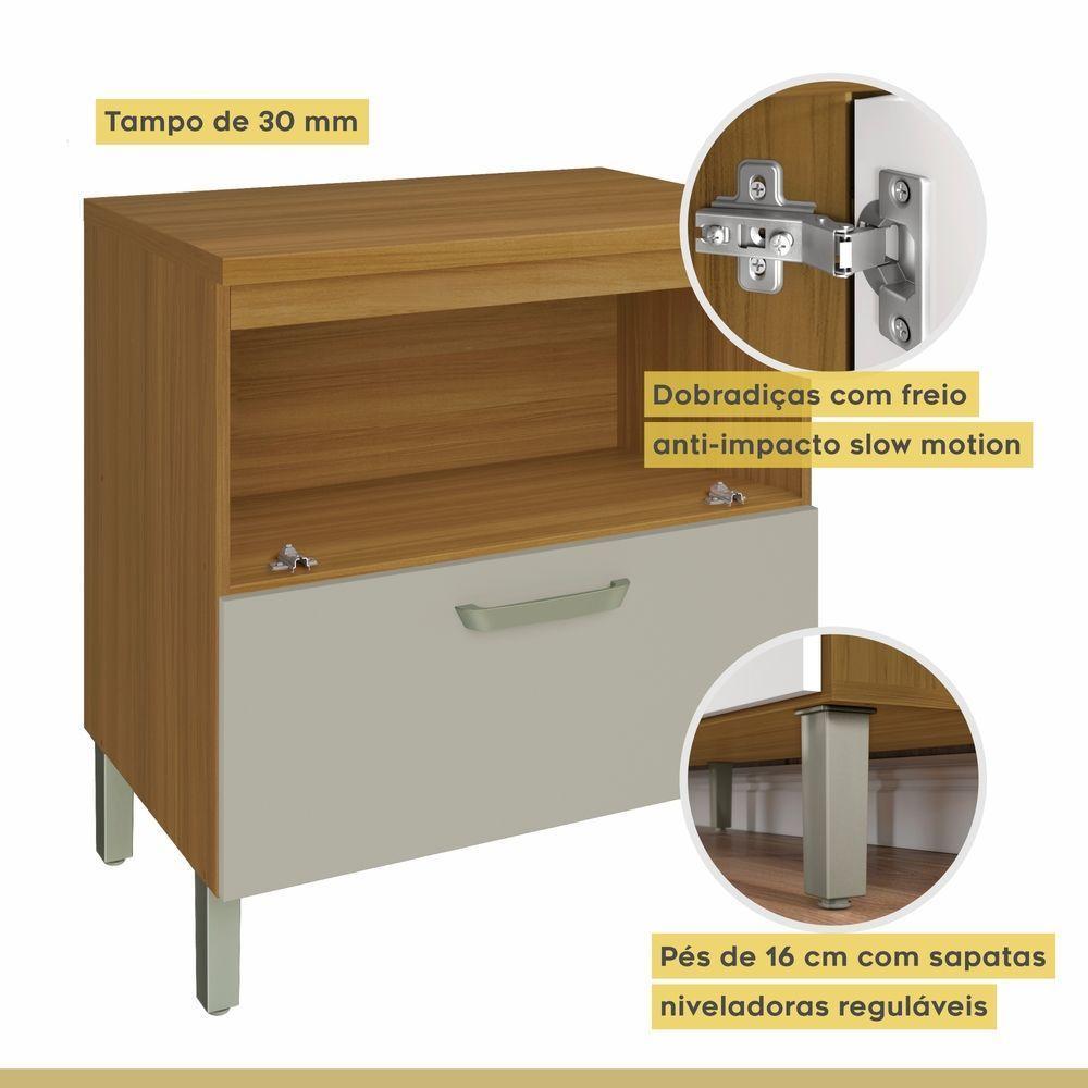 Balcão 1 Porta 1 Gaveta 80cm Em Mdf Princesa Nesher Freijó-off White - 4