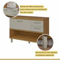 Balcão De Cozinha 1 Porta 2 Gavetas Com Caixa Organizadora 120cm Princesa Nesher Móveis Freijó-off White