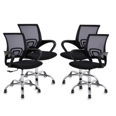 Kit 4 Cadeiras De Escritório Preta Diretor Jadel Healer