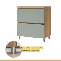 Balcão 1 Porta Basculante 1 Gaveta 80cm 100% Mdf Rainha Nature-verde