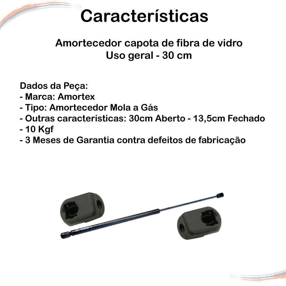 Amortecedor Capota De Fibra De Vidro Uso Geral - 30 Cm - 5