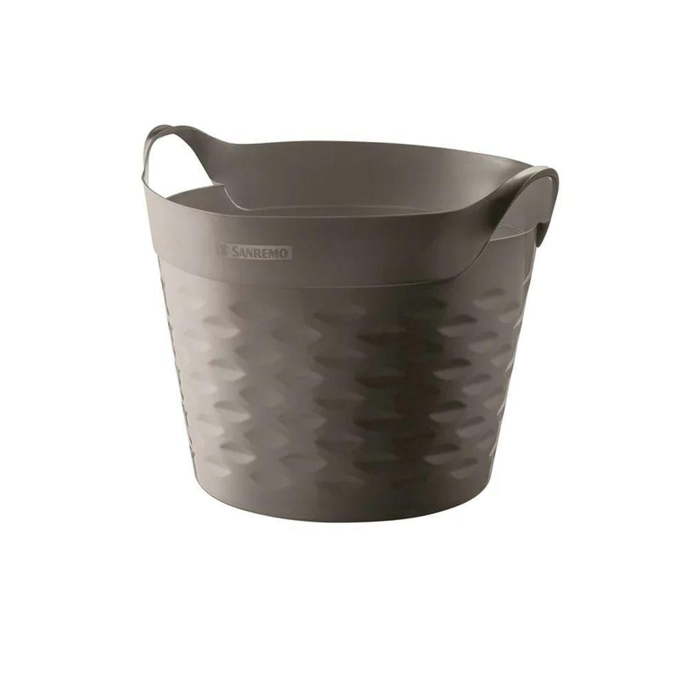 Cesto Organizador Plástico Circular Moolti Grafiite 20l - Sanremo - 1