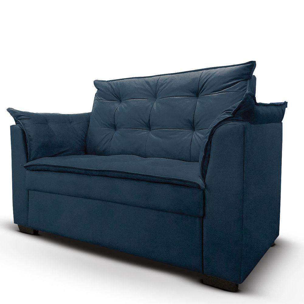 Sofá 2 Lugares Pequeno Confortável 1,40m Small Herrero Cor:azul Marinho - 2