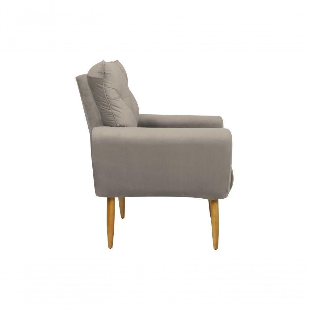 Poltrona Decorativa Para Denver Veludo Matrix - Cappuccino Cappuccino - 3