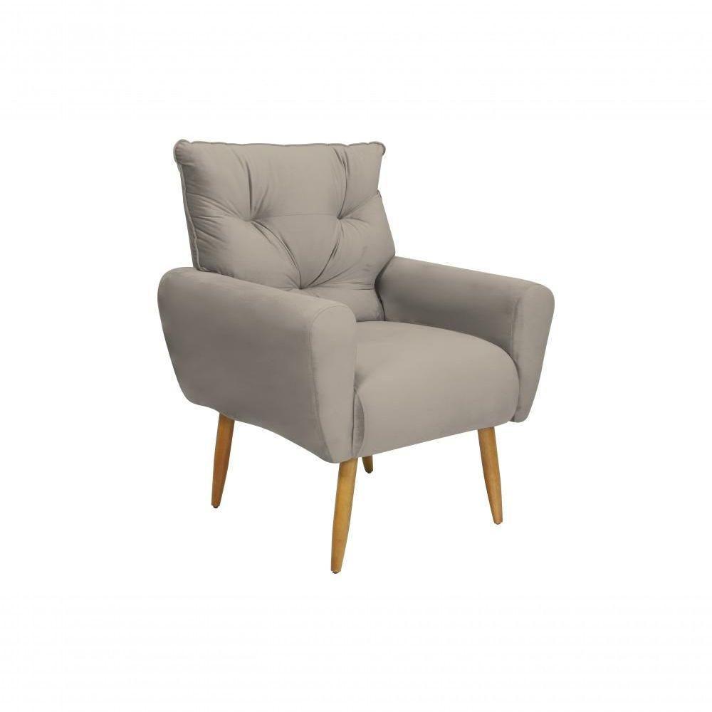 Poltrona Decorativa Para Denver Veludo Matrix - Cappuccino Cappuccino - 5