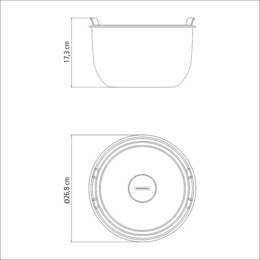 Recipiente Tramontina Cucina Em Aço Inox Com Tampa Plástica Preparar E Servir 24 Cm 5,2 L Tramontina - 2